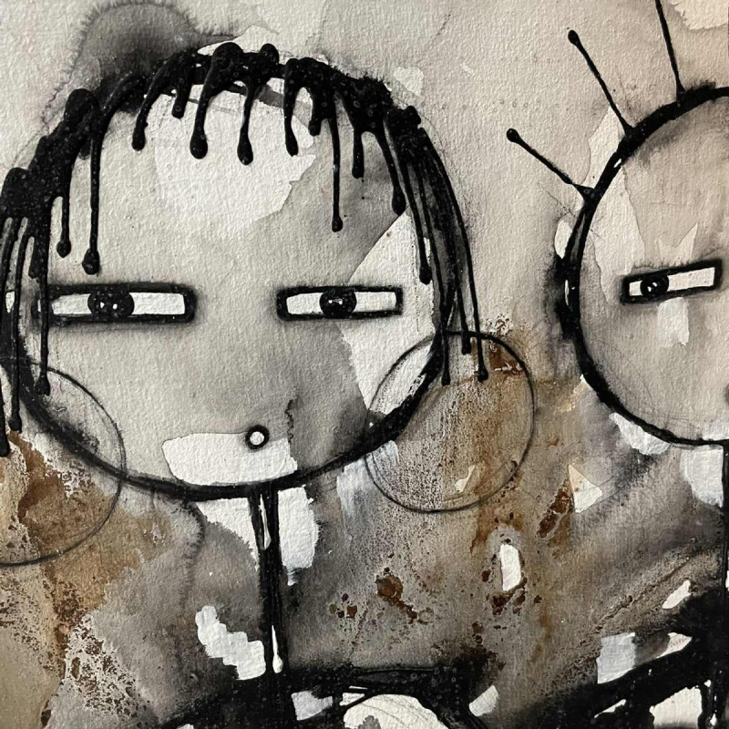 JEAN-PIERRE KATEMBWE " Naissance d'une fille " peinture huile sur toile 2017