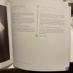 ANGELO HECQ for ROGER GUERIN Femme nue assoupie white cubist sculpture in large-fired salt stoneware, ca 1930