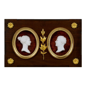Sèvres porcelain Napoléon and Marie-Louise pair of biscuit medallions, 19th c