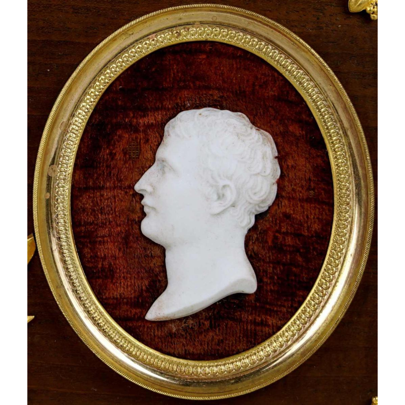 Sèvres porcelain Napoléon and Marie-Louise pair of biscuit medallions, 19th c