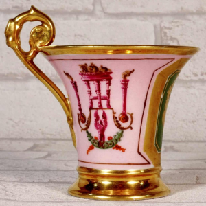 Paris porcelain, Empire period Jasmin cup and saucer, 19th c