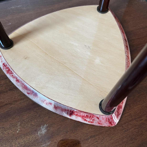 ALDO TURA, coffee/side table in red lacquered goatskin parchment, Italy ca 1950