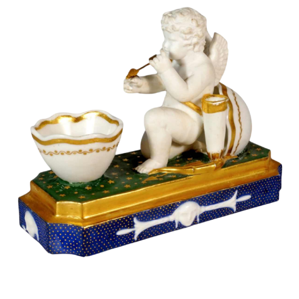 Paris porcelain, rare Empire period inkwell, 19th century
