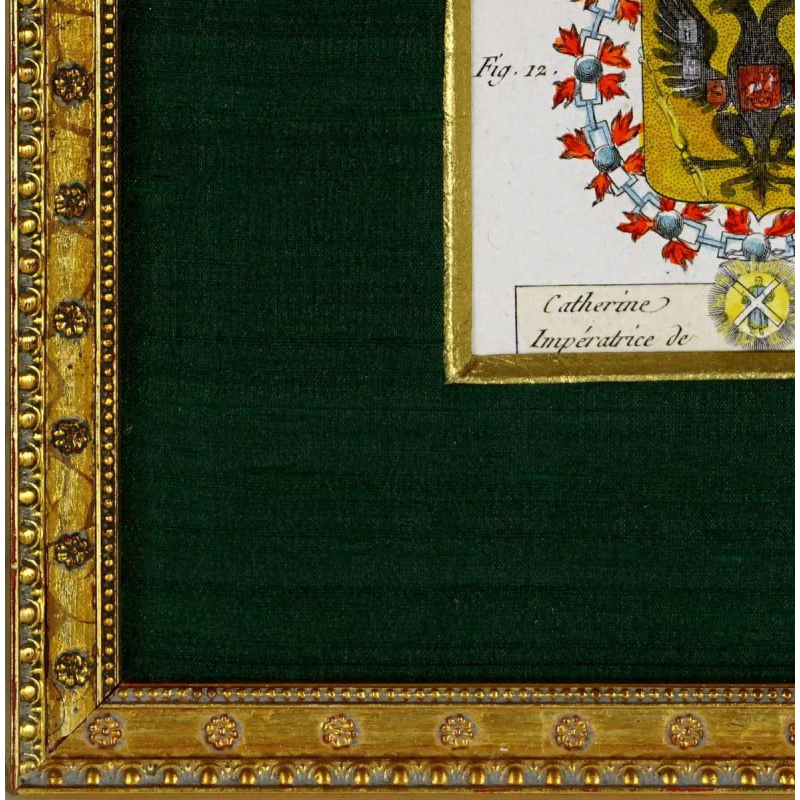 Engraving 'Catherine II, Impératrice de toutes les Russies' coat of arms XVIIIe s