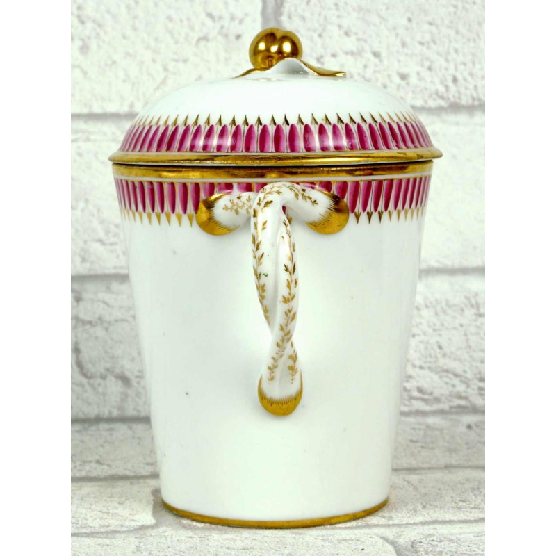 Paris porcelain covered trembling cup and saucer, late 18th century
