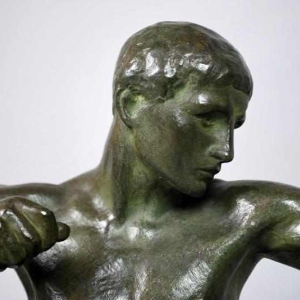 Bronze art-déco de Louis Riche sculpteur Français " le Chasseur et son Chien".