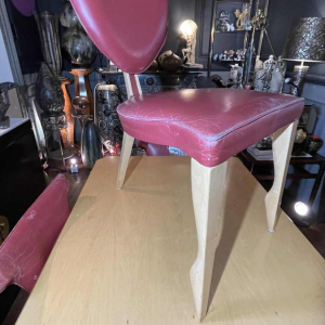 DICK EVERS pour LEOLUX, Ensemble Table ' Xingu ' & 4 Chaises ' Giselle ',1993