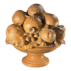 Baroque style terracotta fruit abundance bowl / dish, Italian work, ca 1900