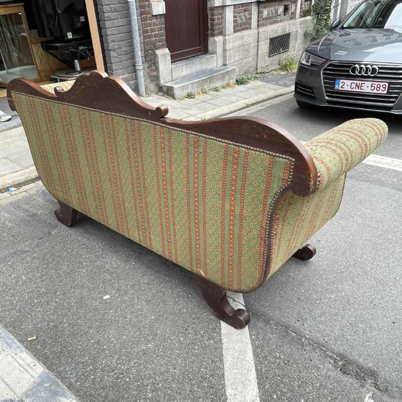 Antieke Charles X stijl 'Gondole' sofa die gerestaureerd moet worden, 19e eeuw