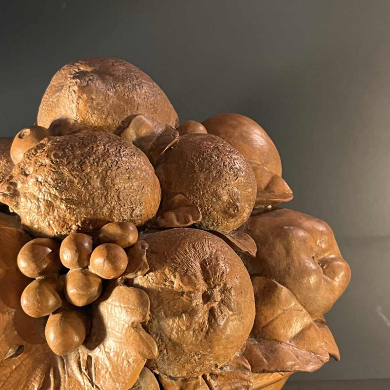 Baroque style terracotta fruit abundance bowl / dish, Italian work, ca 1900