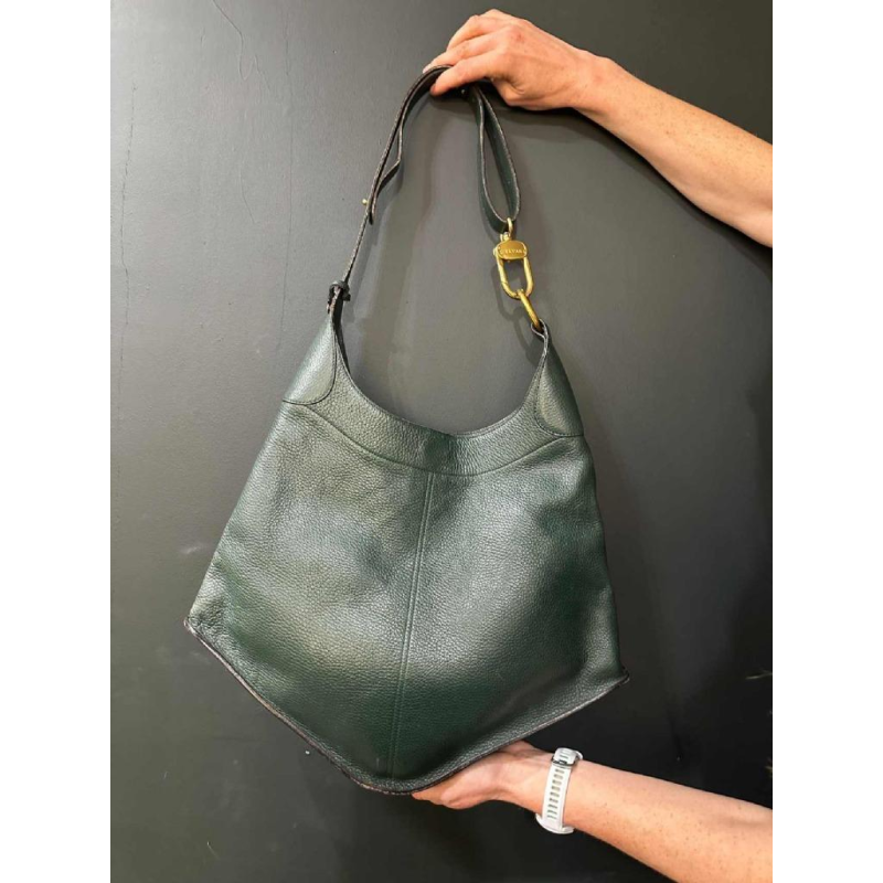 Delvaux, sac "Satan" cuir grainé vert bouteille