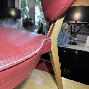 DICK EVERS pour LEOLUX, Ensemble Table ' Xingu ' & 4 Chaises ' Giselle ',1993