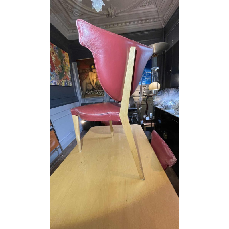 DICK EVERS voor LEOLUX, Memphis Set Tafel 'Xingu' & 4 Stoelen 'Giselle', 1993