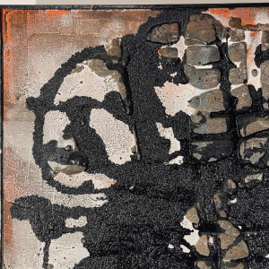 Louis-Marie Londot, tableau abstrait, huile et concrétions sur panneau N°16, 1963