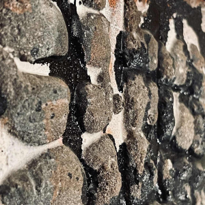 Louis-Marie Londot, tableau abstrait, huile et concrétions sur panneau N°16, 1963