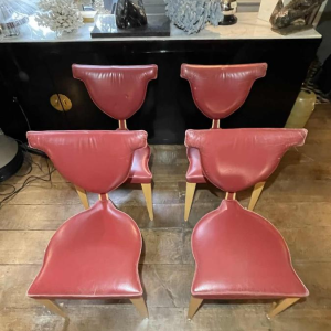 DICK EVERS for LEOLUX, Memphis Set 'Xingu' Table & 4 'Giselle' Chairs, 1993