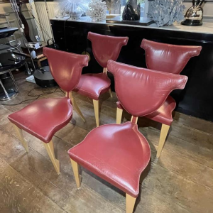 DICK EVERS for LEOLUX, Memphis Set 'Xingu' Table & 4 'Giselle' Chairs, 1993