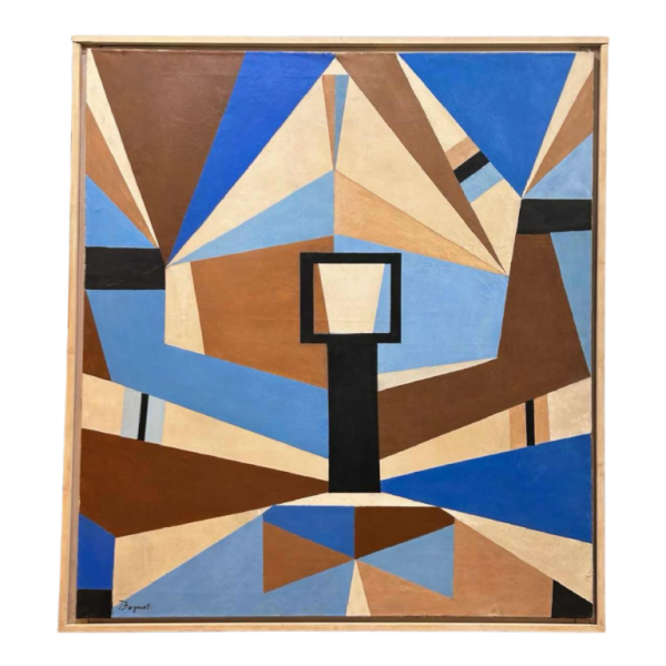 Boquet Jean' Belgian painter 'Geometric abstraction' painting oil on canvas