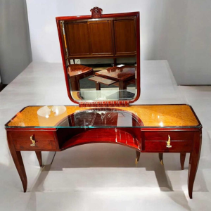 Charles Van Beerleire, Art Deco kaptafel of console in mahonie, vogeloog esdoorn en brons, ca 1935