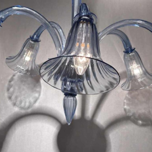 Venini , Kroonluchter met vijf takken in Venetiaans glas 1930/1940