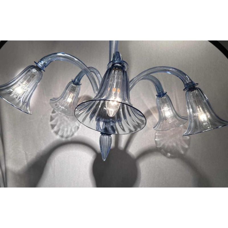 Venini , Five-branch chandelier in Venetian glass 1930/1940