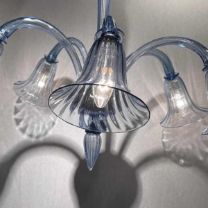 Venini , Five-branch chandelier in Venetian glass 1930/1940
