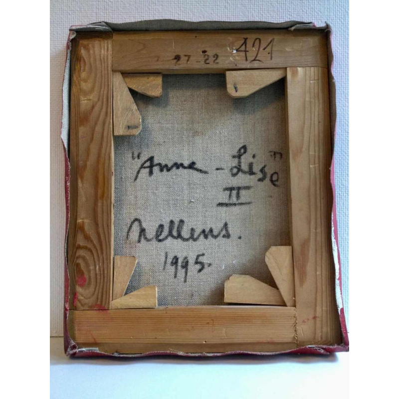 Roger Nellens « Abstraction mécanique », huile sur toile, école belge