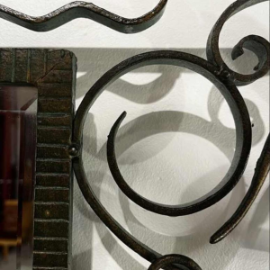 Michel Zadounaïsky, Art Deco smeedijzeren dierenspiegel, Frankrijk ca 1935