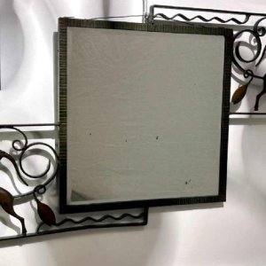 Michel Zadounaïsky, Art Deco wrought iron animal mirror, France ca 1935
