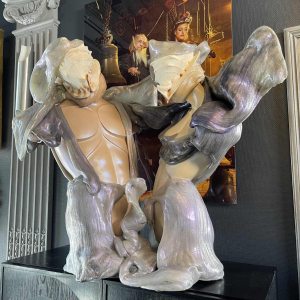 REMO PINTUS 'Couple with shells' Fantastic Surrealist Polystirolo Sculpture, 70s