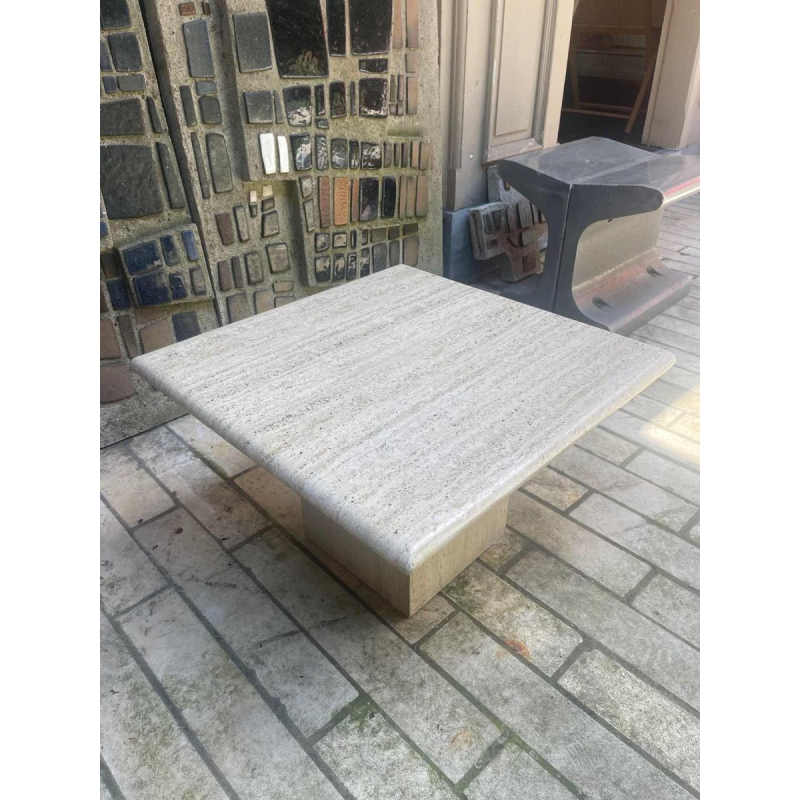 Table de salon en travertin, Design italien, vers 1970