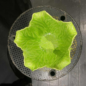 Jean ROGER, green ceramic planter 'cabbage leaves' circa 1950
