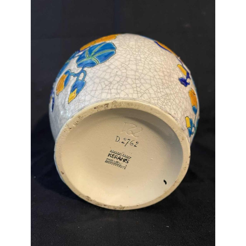 Boch Keramis, Art Deco cloisonné geëmailleerde keramische vaas, Charles Catteau atelier D2762, 1930s