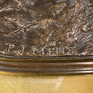 Pierre-Jules Mêne, Braque hunting dog, bronze animal sculpture, 19th century