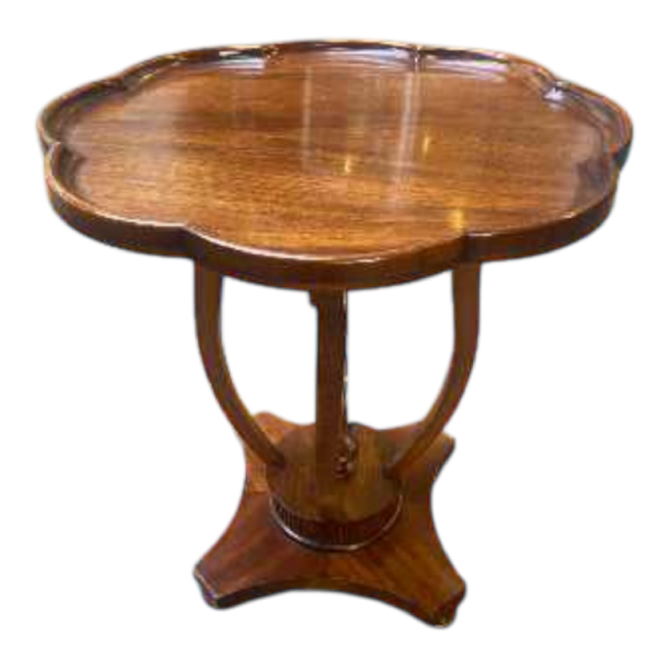 Art Deco side table, plant-shaped shelf