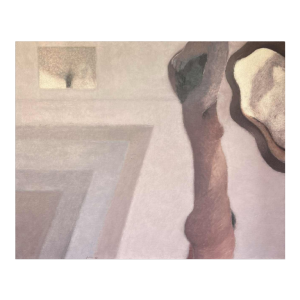 LUC PEROT 'Nu féminin à l'atelier au miroir' peinture huile sur toile 1978