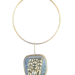 Miguel Berrocal Torso of David stainless steel and gilded bronze necklace, 1980