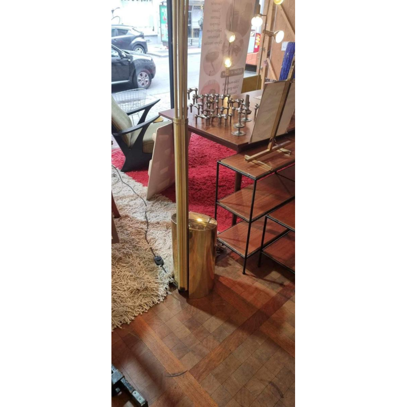 Goffredo Reggiani, lampadaire "arc" à 7 bras en laiton cintré et doré, 1960s