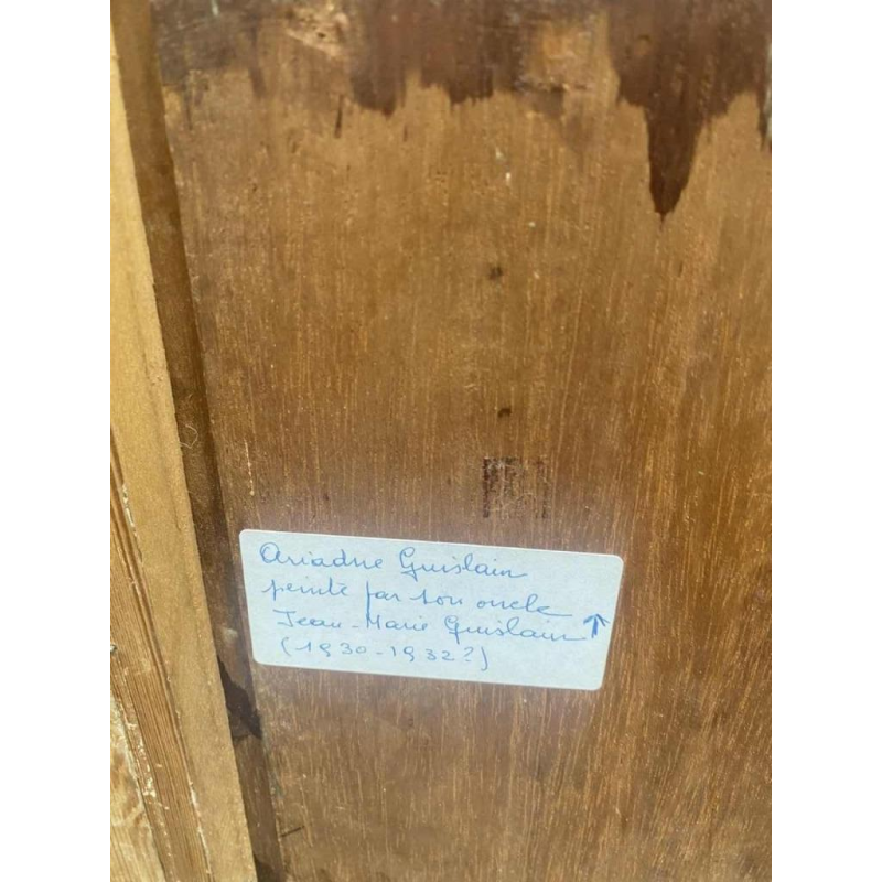 Guislain Jean Marie, painting Portrait of a little girl and her dog oil on panel, ca 1930