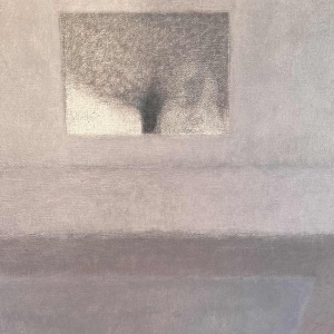 LUC PEROT 'Nu féminin à l'atelier au miroir' peinture huile sur toile 1978