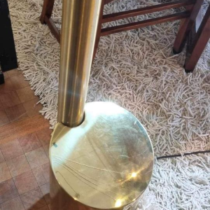 Goffredo Reggiani, lampadaire "arc" à 7 bras en laiton cintré et doré, 1960s