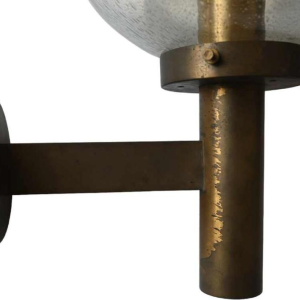 Glashütte Limburg, paar wandlampen, glazen bollen, ca 1970