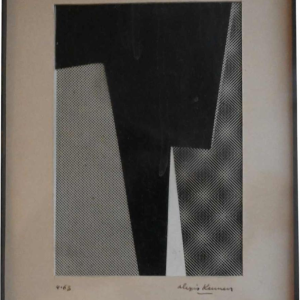 Alexis Keunen 'Abstraction géométrique" collage sur papier, 1963