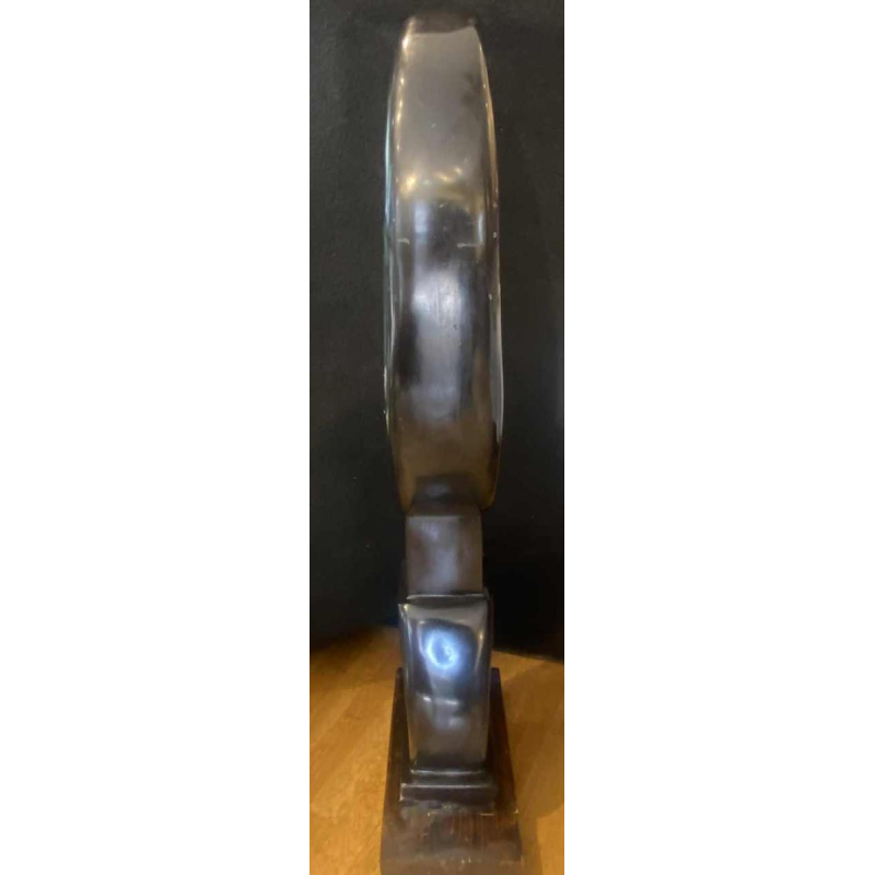 François Pochon, grote sculptuur (118cm) in zwart Belgisch marmer, ca 1980