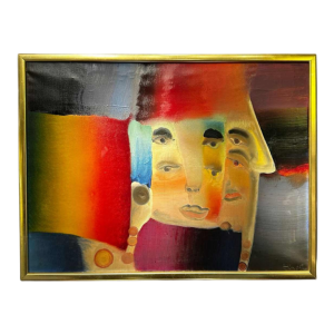 Atila Biro, abstract painting, oil on canvas, 1969