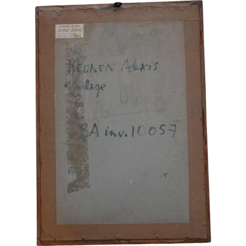 Alexis Keunen 'Abstraction géométrique" collage sur papier, 1963