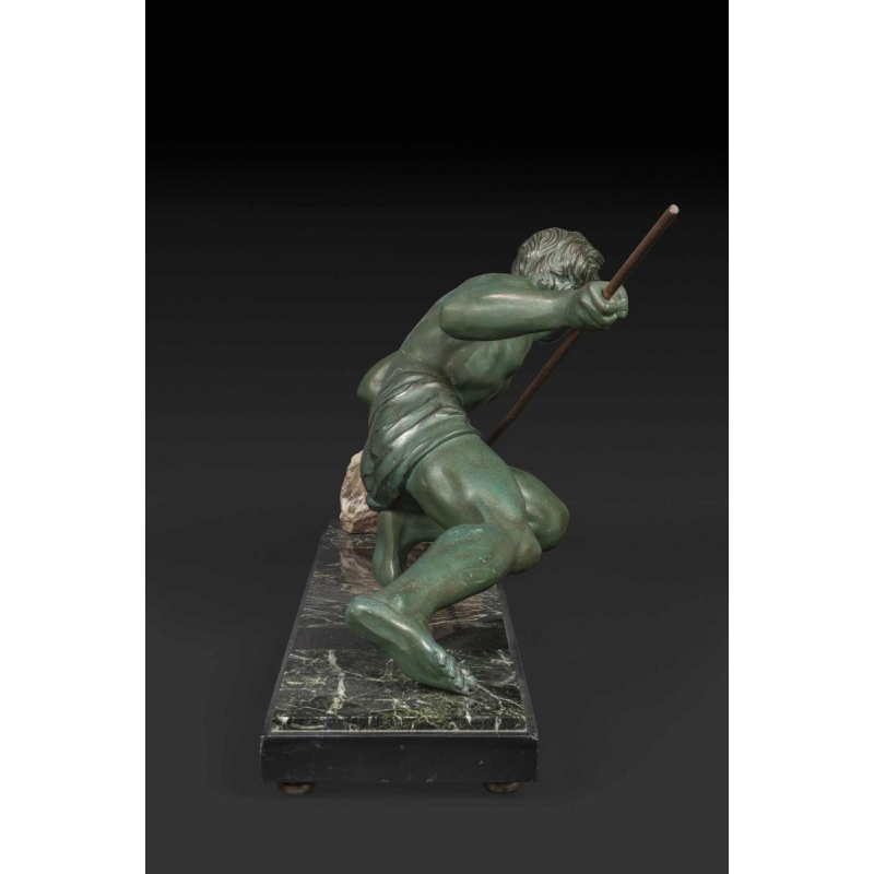 GUSTAVE LOUIS BUCHET "L'effort" ou "L'athlète" sculpture en bronze Art Déco, ca 1930
