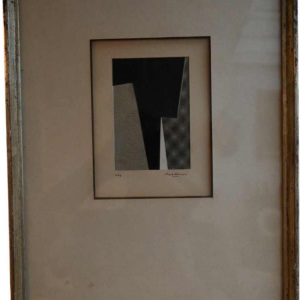 Alexis Keunen 'Abstraction géométrique" collage sur papier, 1963