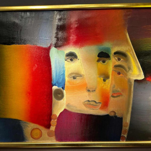 Atila Biro, tableau abstrait, huile sur toile, 1969