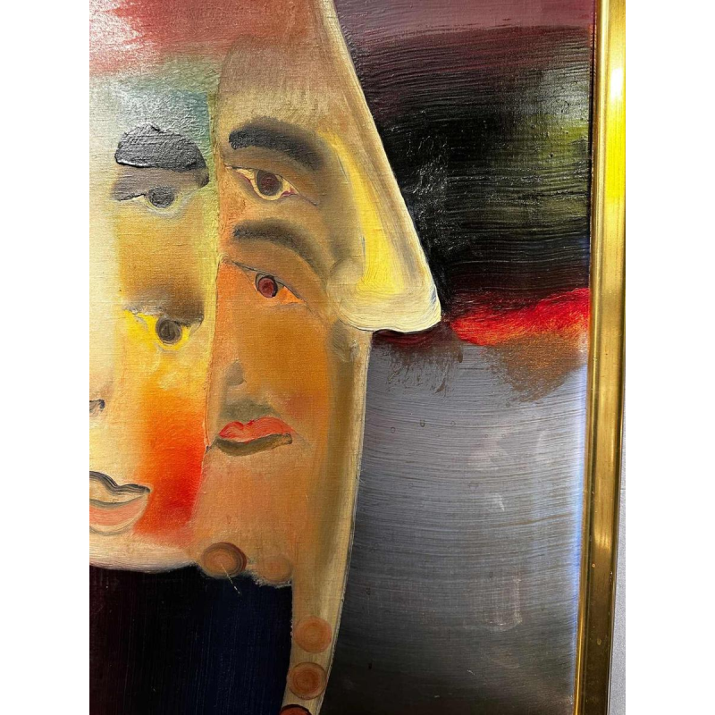 Atila Biro, abstract painting, oil on canvas, 1969